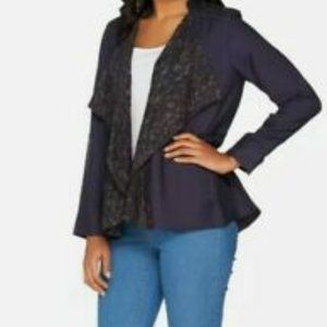 LOGO by Lori Goldstein Open Front Jacket
